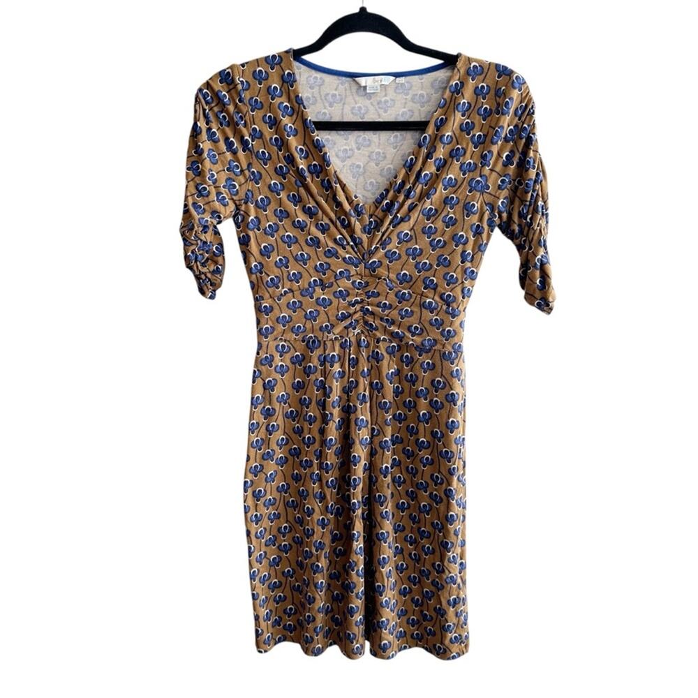 Boden V-Neck Short Floral Jersey Dress - Picture 2 of 7